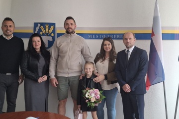 Slávnostné prijatie Rebeky Legezovej - Majsterky Slovenska v gymnastike primátorom mesta Trebišov