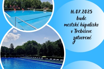 Mestské kúpalisko dnes 16.07.2025 bude zatvorené