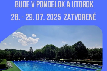 Oznam pre návštevníkov kúpaliska