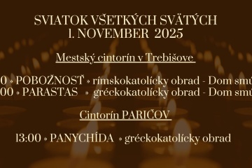 SVIATOK VŠETKÝCH SVÄTÝCH - 1. NOVEMBER 2025