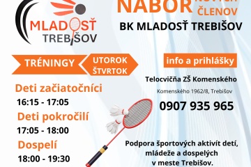 Nábor nových členov - BK MLADOSŤ TREBIŠOV