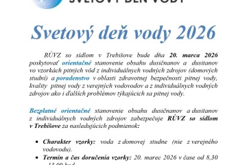 Svetový deň vody 2026 - Orientačné stanovenie obsahu dusičnanov a dusitanov vo vzorkách pitnej vody