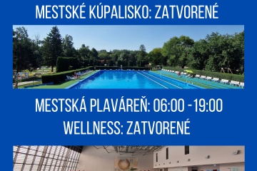 Mestské kúpalisko bude 02.07.2026 zatvorené
