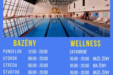 Otváracie hodiny Mestskej plavárne v Trebišove