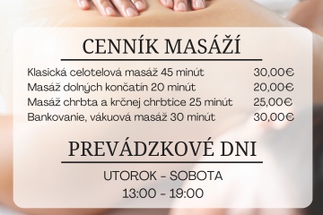 Masáže na Mestskej plavárni